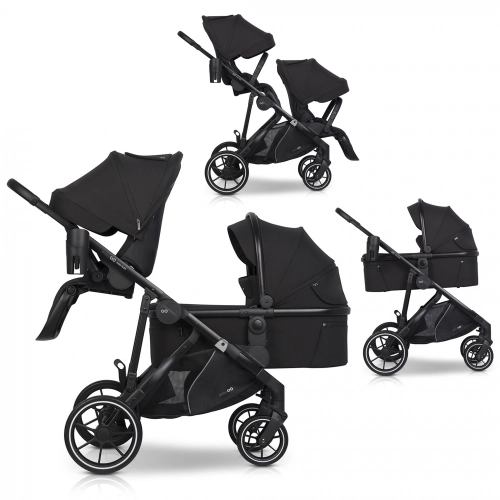 Easygo Duoflex Ebony Black Dvīņu rati