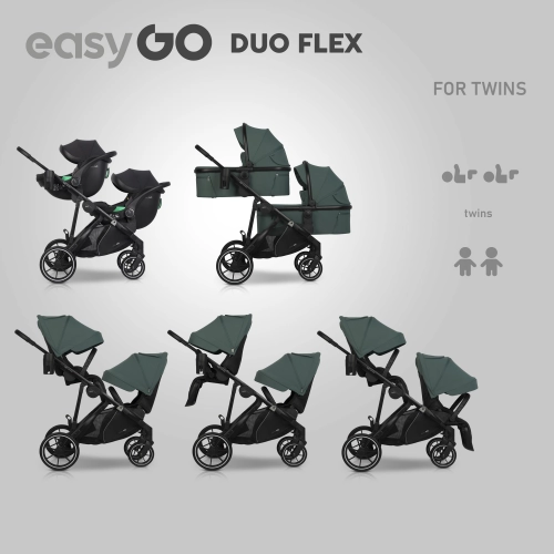 Wózek dziecięcy EasyGo Duoflex Sage Green 2 siedziska