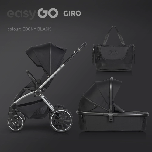 EasyGo Giro Ebony Black Bērnu rati 2in1