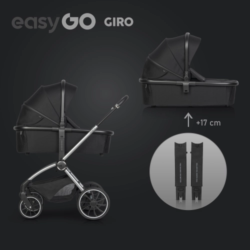 EasyGo Giro Ebony Black Bērnu rati 2in1