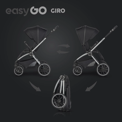 EasyGo Giro Ebony Black Bērnu rati 2in1