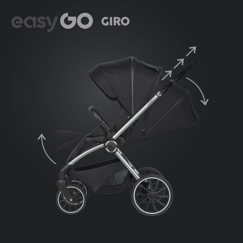 EasyGo Giro Ebony Black Bērnu rati 2in1