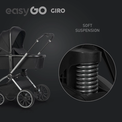 EasyGo Giro Ebony Black Bērnu rati 2in1