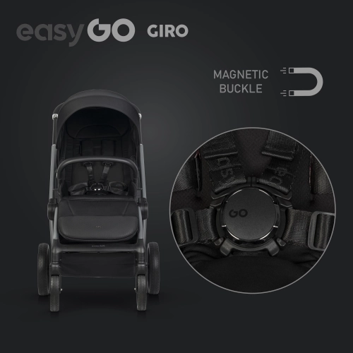 EasyGo Giro Ebony Black Bērnu rati 2in1