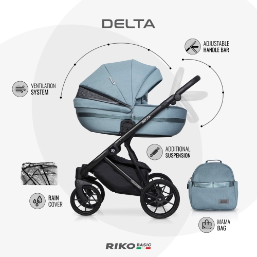 Riko Basic Delta 05 Carbon Bērnu rati 2in1