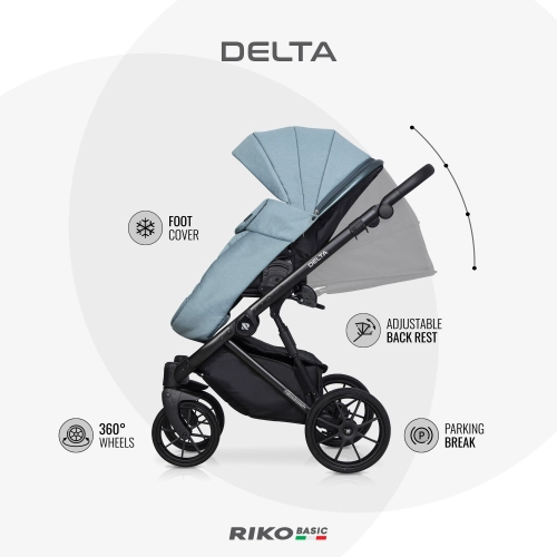 Riko Basic Delta 05 Carbon Bērnu rati 2in1
