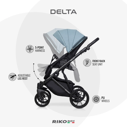 Riko Basic Delta 05 Carbon Bērnu rati 2in1