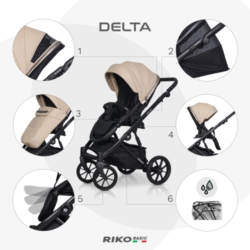 Wózek dziecięcy Riko Basic Delta Ecco 11 Camel