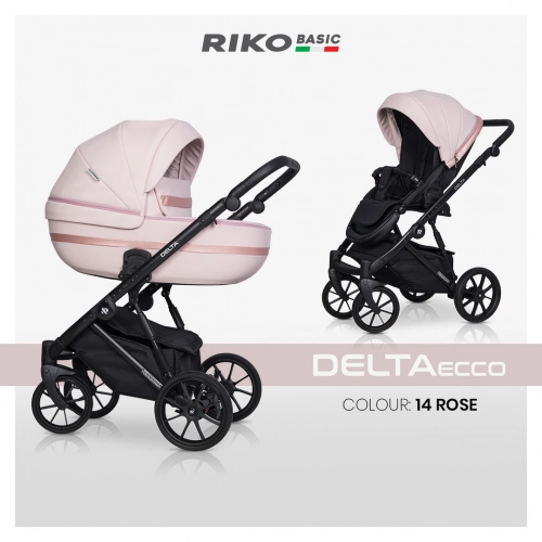 Riko Basic Delta Ecco 14 Rose Bērnu rati 2in1