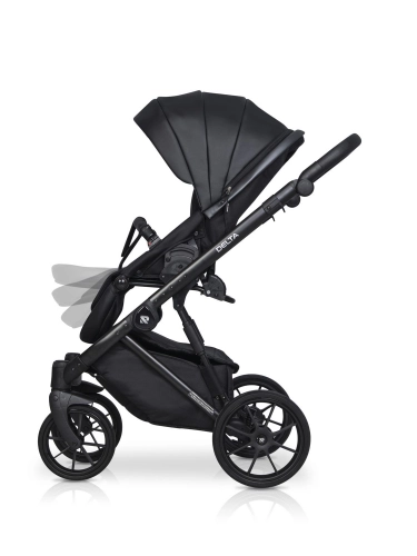 Riko Basic Delta Ecco 15 Black Bērnu rati 2in1