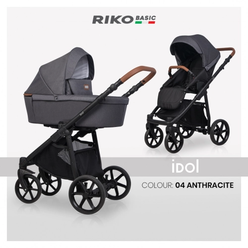 Riko Basic Idol 04 Anthracite Bērnu ratiņi 2in1
