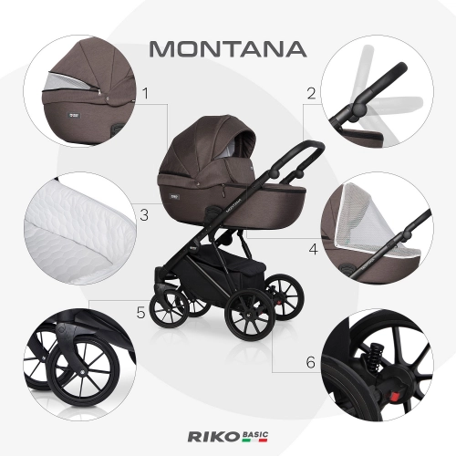 Riko Basic Montana 01 Taupe Детская коляска 2 в 1