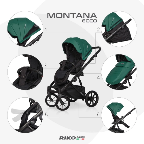 Riko Basic Montana Ecco 13 Jungle Детская коляска 2 в 1