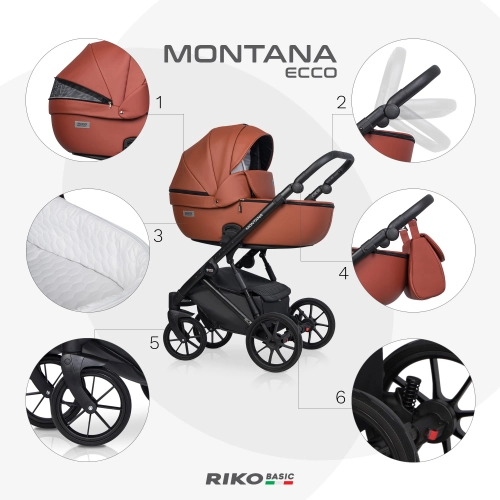 Riko Basic Montana Ecco 17 Cinnamon Детская коляска 2 в 1