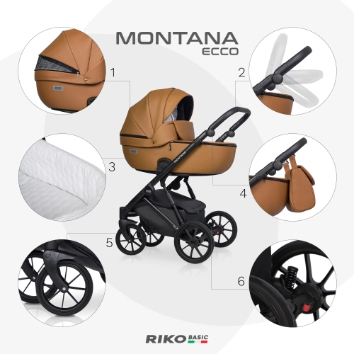 Riko Basic Montana Ecco 18 Camel Детская коляска 2 в 1