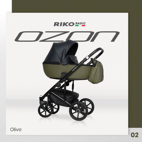 Riko Basic Ozon 02 Olive Bērnu rati 2 in 1