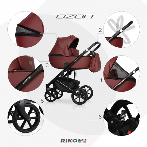 Riko Basic Ozon 04 Cognac Bērnu rati 2 in 1