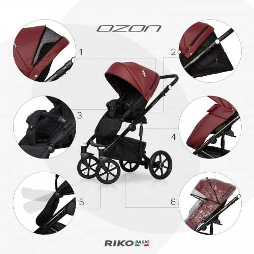 Riko Basic Ozon 04 Cognac Bērnu rati 2 in 1