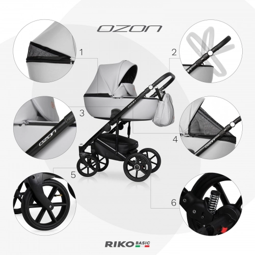 Riko Basic Ozon 05 Stone Детская коляска 2 в 1