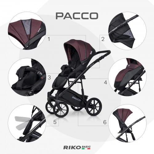 Riko Basic Pacco 01 Plum Детская коляска 2 в 1