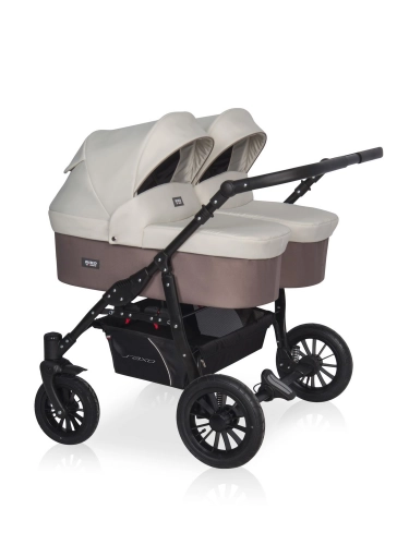 Riko Basic Saxo 03 Latte Коляска для двойняшек 2in1