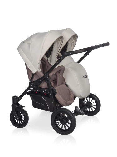 Riko Basic Saxo 03 Latte Коляска для двойняшек 2in1