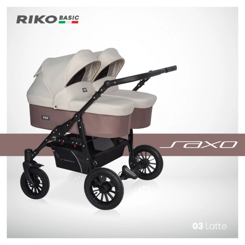 Riko Basic Saxo 03 Latte Коляска для двойняшек 2in1