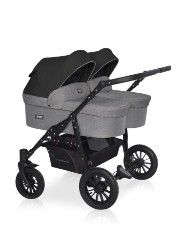 Riko Basic Saxo 04 Onyx Коляска для двойняшек 2in1