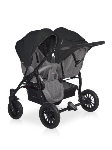 Riko Basic Saxo 04 Onyx Коляска для двойняшек 2in1