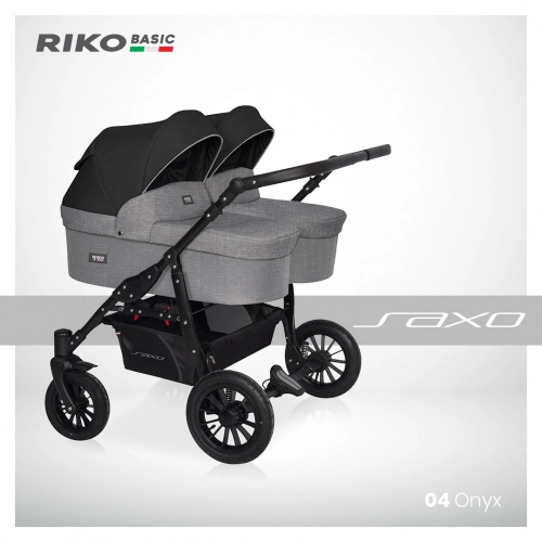 Riko Basic Saxo 04 Onyx Коляска для двойняшек 2in1