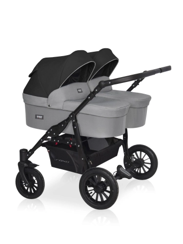 Riko Basic Saxo 05 Grey Fox Коляска для двойняшек 2in1