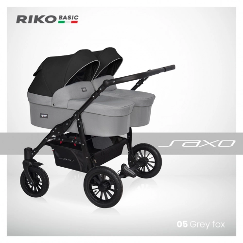 Riko Basic Saxo 05 Grey Fox Коляска для двойняшек 2in1