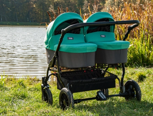Riko Basic Saxo 05 Grey Fox Коляска для двойняшек 2in1