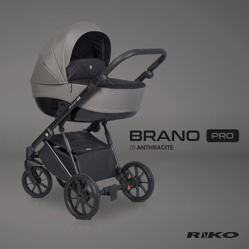 Riko Brano Pro Anthracite Bērnu rati 2 in 1