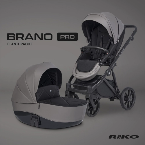 Riko Brano Pro Anthracite Bērnu rati 2 in 1