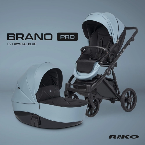 Riko Brano Pro Crystal Blue Bērnu rati 2 in 1