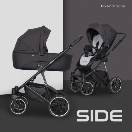Riko Side Anthracite Bērnu rati 2in1