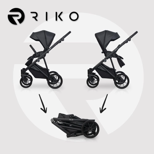 Riko Velar 04 Coal Bērnu rati 2in1