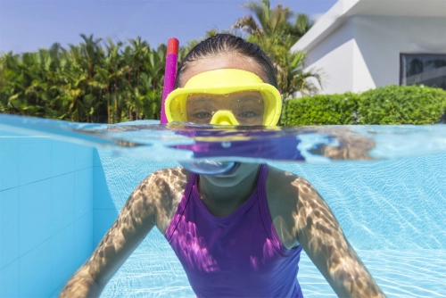Yellow and Pink Diving Mask with Snorkel Bestway 24036