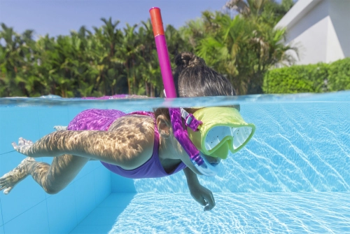 Yellow and Pink Diving Mask with Snorkel Bestway 24036