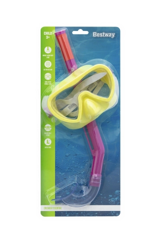 Yellow and Pink Diving Mask with Snorkel Bestway 24036