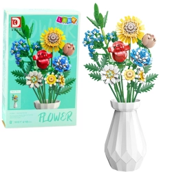 Construction Blocks Bouquet Flowers In Vase Colorful 618el