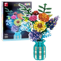 Construction Blocks Bouquet of Flowers in a Vase Colorful 1853 pcs.