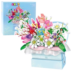 Construction Blocks Composition in a Box Floral Blue LED Box 761pcs.