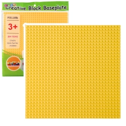 Construction Board for Building Blocks Yellow 25.5x25.5 cm