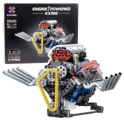 Construction Bricks Set Engine Model V Powered 665 pcs.