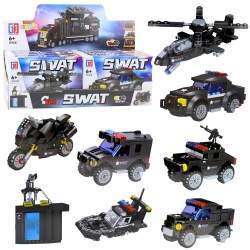 Construction Bricks Vehicles Transport SWAT 2in1 92-117 pcs.