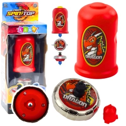 Flying Disc Dragon Spinning Top Launcher Set Red