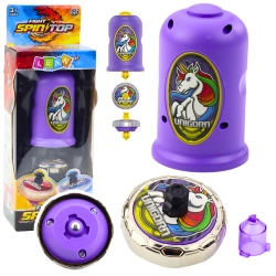 Flying Disc Unicorn Spinner Launcher Set Purple
