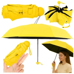 Folding Pocket Umbrella with UV Protection UPF 50+ Case Yellow 90 cm